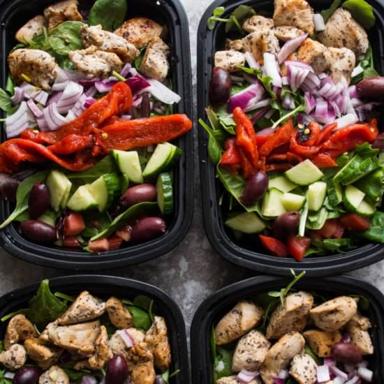 Greek Chicken Salad Meal Prep - Recipe photo by The Kitcheneer
