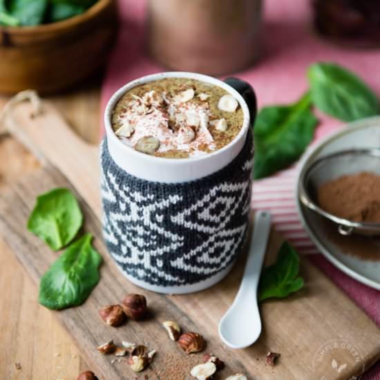 Warm Hazelnut Cacao Green Smoothie - Recipe photo by Simple Green Smoothies