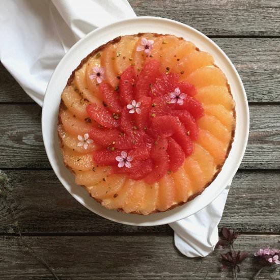 Two-coloured Grapefruit Tart - Recipe photo by sistersjunction
