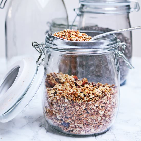Super Simple Granola - Recipe photo by AlwaysHungryVegan