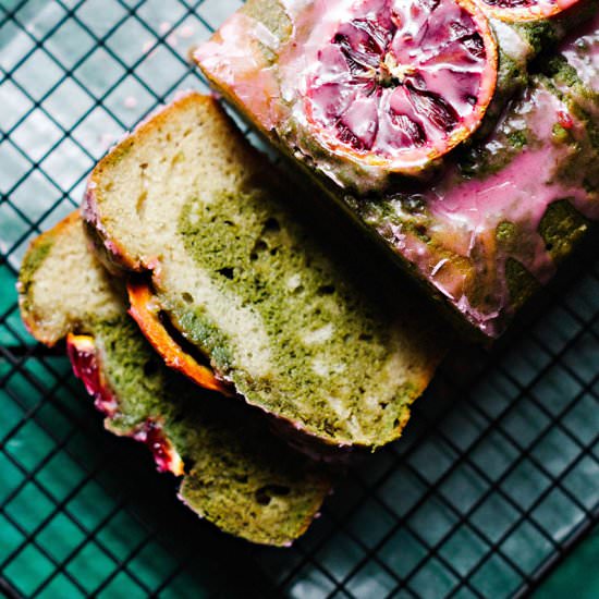 Blood Orange Nutmeg & Matcha Cake - Recipe photo by spice and sprout