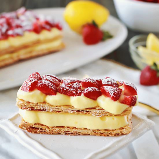 Strawberry Lemon Napoleon - Recipe photo by FlirtingwithFlavor