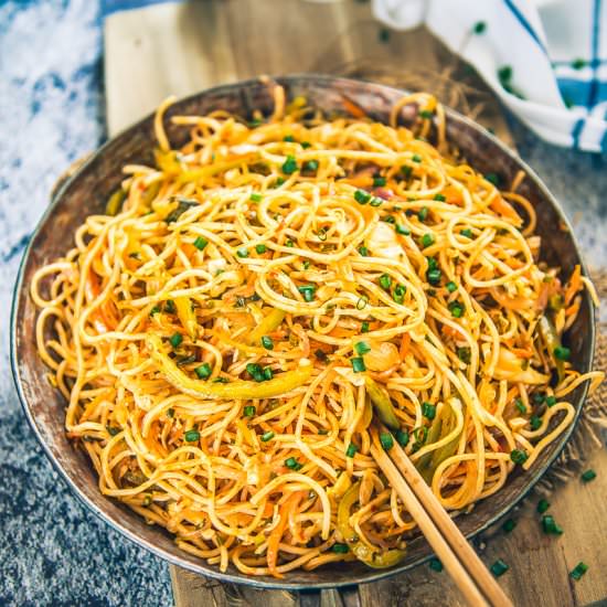 Veg Schezwan Noodles - Recipe photo by Whiskaffair