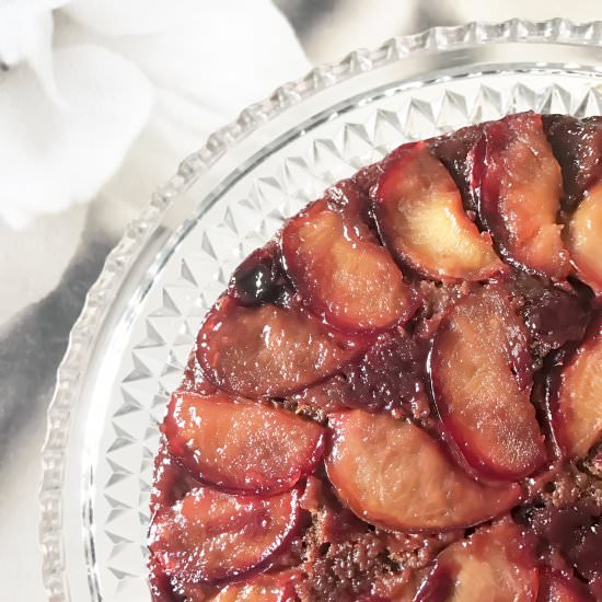 Chocolate Plum Upside Down Cake - Recipe photo by thirstyradish