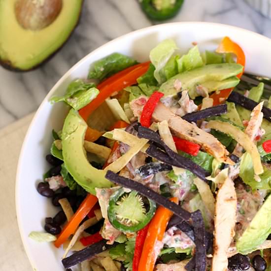 Chicken Fajita Salad w Fresh Salsa - Recipe photo by suebeehomemaker