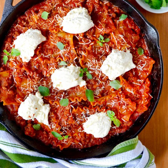 Easy Skillet Lasagna - Recipe photo by justataste