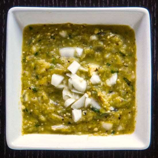 Roasted Tomatillo Salsa - Recipe photo by PepperPowered