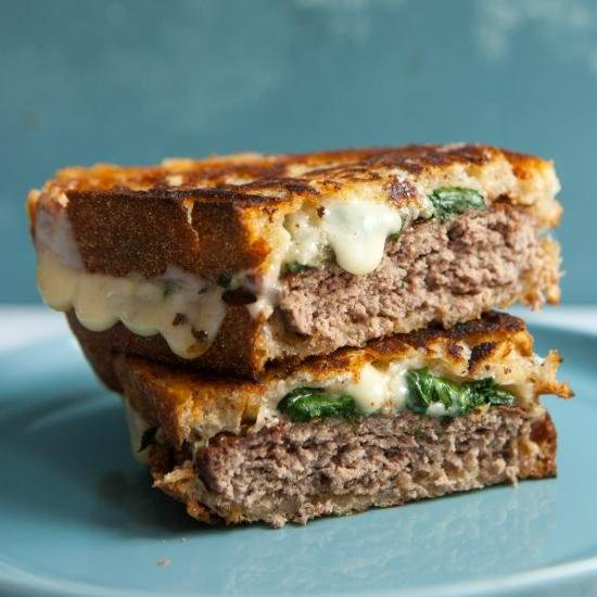 Spinach Fontina Patty Melt - Recipe photo by Macheesmo