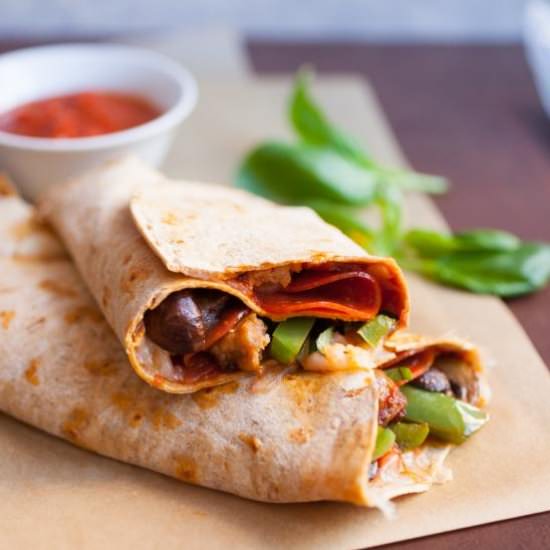 Supreme Pizza Wraps - Recipe photo by Macheesmo