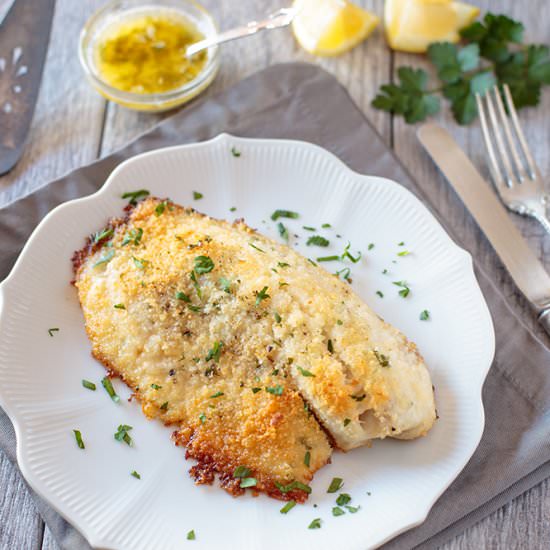 BAKED TILAPIA WITH PARMESAN AND PAN - Recipe photo by muttandchops