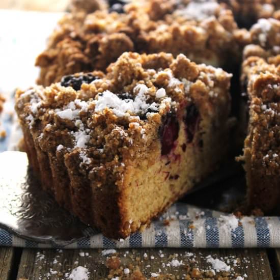 Blackberry Goat Cheese Crumble Cake - Recipe photo by AimeeMarsLiving