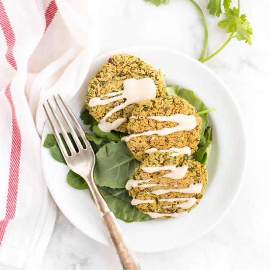 Baked Gluten Free Falafel Bites - Recipe photo by nourishedtheblog
