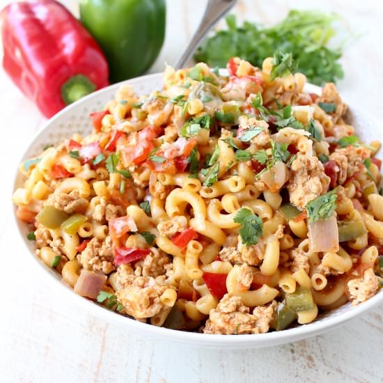 One Pot Chicken Fajita Pasta - Recipe photo by Whitney Bond