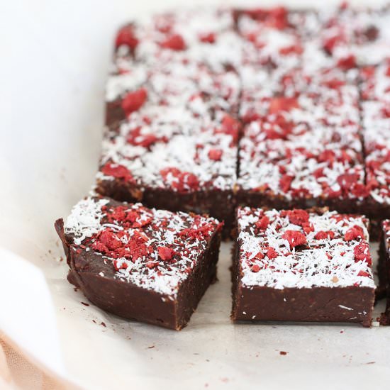 Cherry Ripe Brownie (GF) - Recipe photo by begoodorganics
