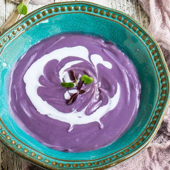 Smoky purple sweet potato soup - Recipe photo by viktoriastable