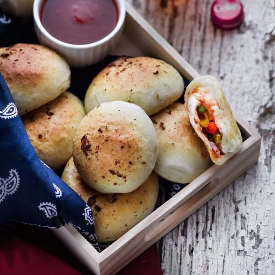 Pizza Bombs - Recipe photo by Binjals VEG Kitchen