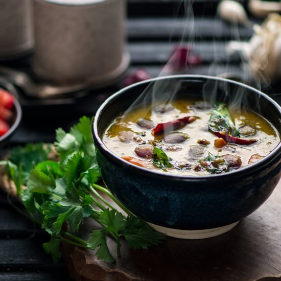 Red Lentil Curry with Shallot - Recipe photo by Binjals VEG Kitchen