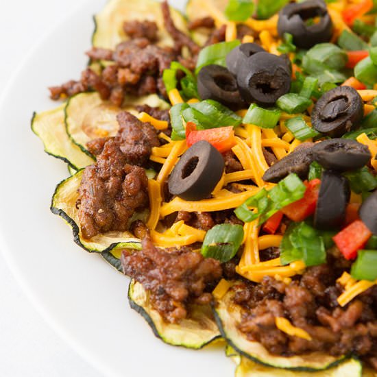 Low-Carb Zucchini Nachos - Recipe photo by HealthfulPursuit
