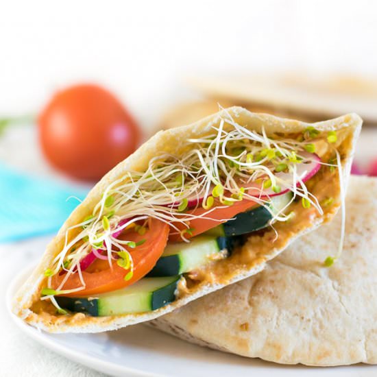 Veggie Hummus Pita Sandwich - Recipe photo by Fox Valley Foodie