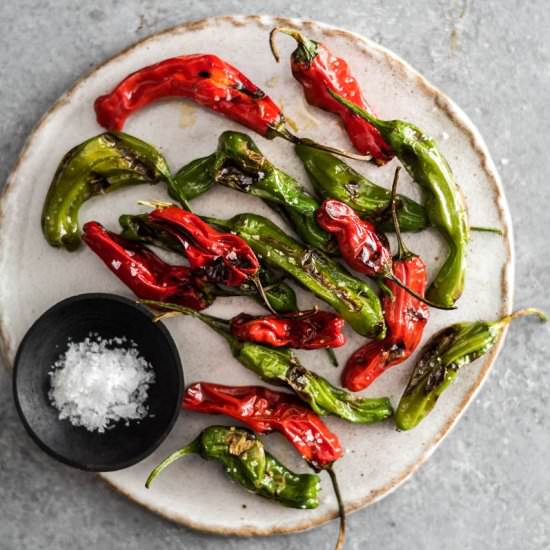 Blistered Shishito Peppers - Recipe photo by omnivorescookbook