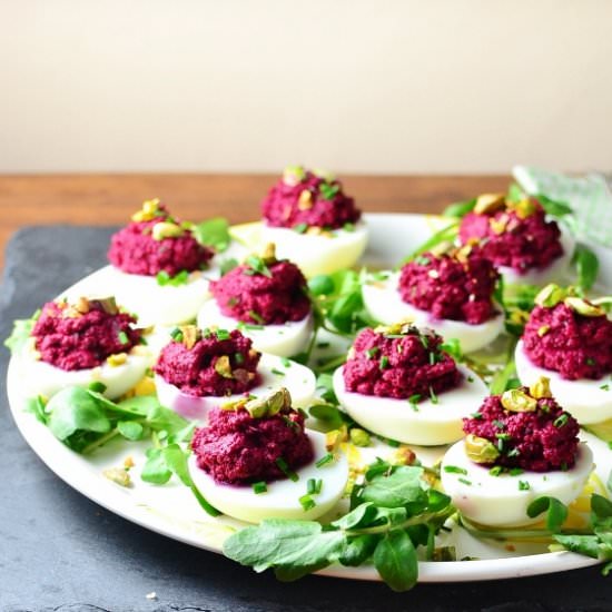 Beetroot Lemon Deviled Eggs - Recipe photo by everydayhealthyrecipes