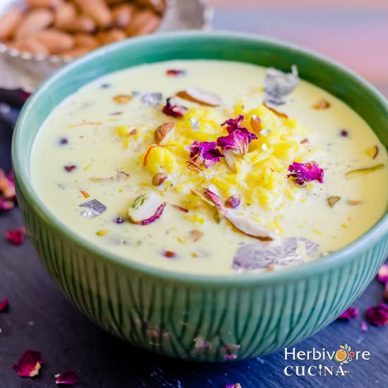 Kesar Kheer | Saffron Rice Pudding - Recipe photo by Herbivore Cucina
