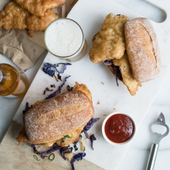 Beer Battered Fish Sandwich - Recipe photo by superman cooks