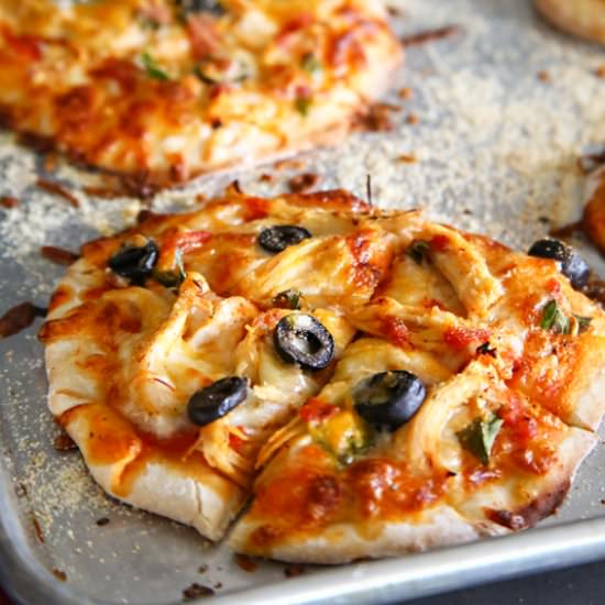 Mini Chicken Basil Thin Crust Pizza - Recipe photo by Kleinworth &amp; Co