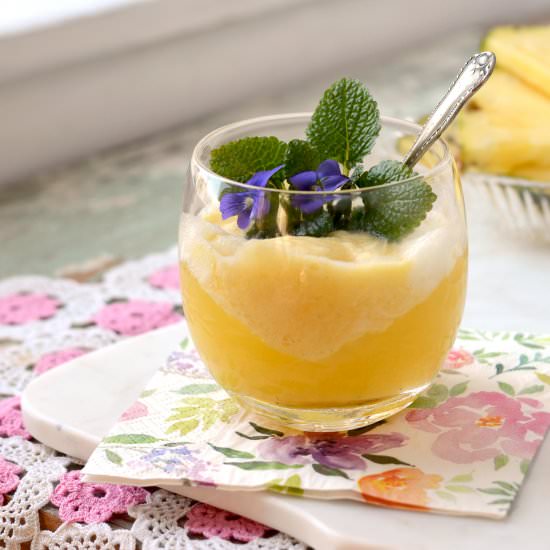 Prosecco Pineapple Sorbet Floats - Recipe photo by vintagekitty