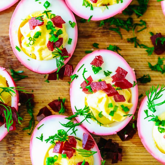 Pinkalicious Deviled Eggs Reci - Recipe photo by MunchkinTime
