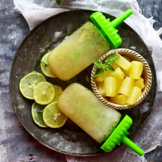 Mint and Pineapple Popsicles - Recipe photo by Funfoodandfrolic