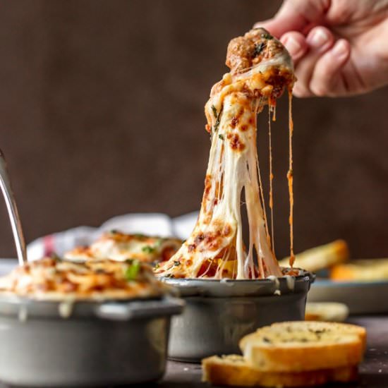 Cheesy Meatball Parmesan Soup - Recipe photo by the cookie rookie