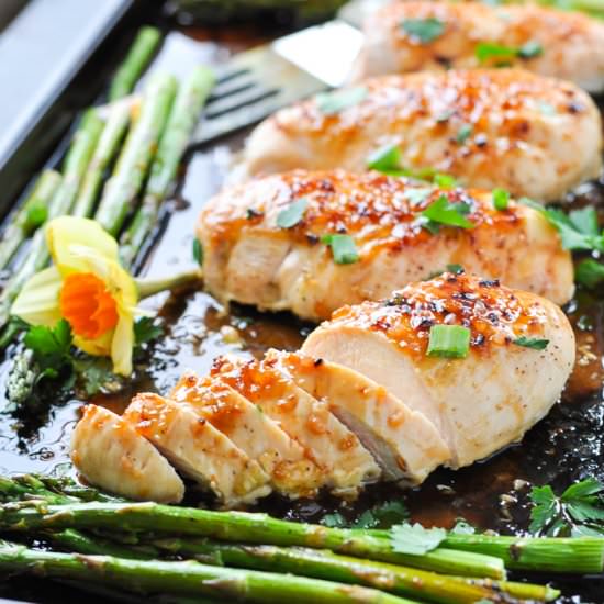 Sheet Pan Honey Apricot Chicken - Recipe photo by The Seasoned Mom