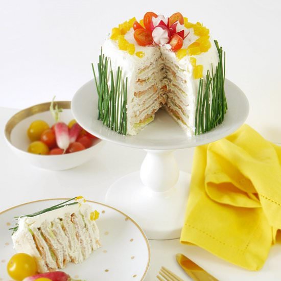 Smoked Salmon & Cream Cheese Cake - Recipe photo by BirdsParty