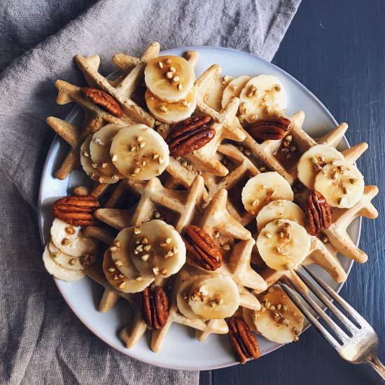Gluten-free Almond Waffles - Recipe photo by clemfoodie