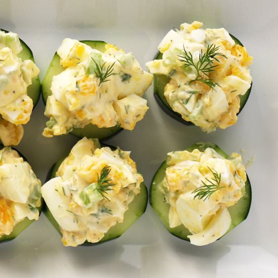 Egg Salad Cucumber Canapé - Recipe photo by honeyandbirch