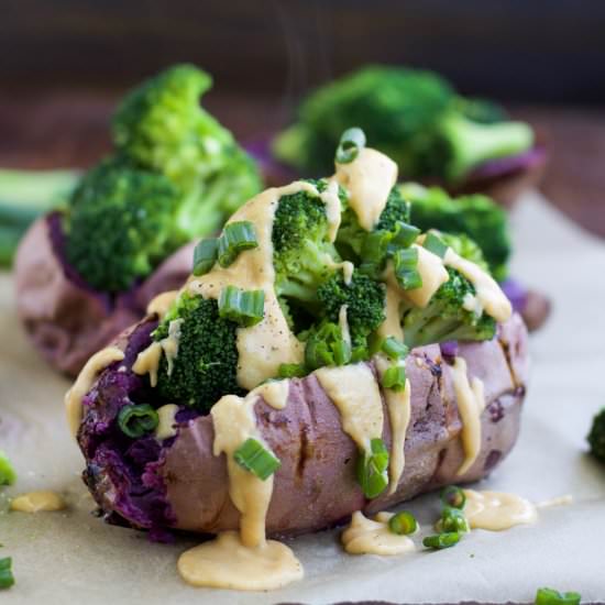 Stuffed Potatoes w/ Vegan Cheese - Recipe photo by Stacey Homemaker
