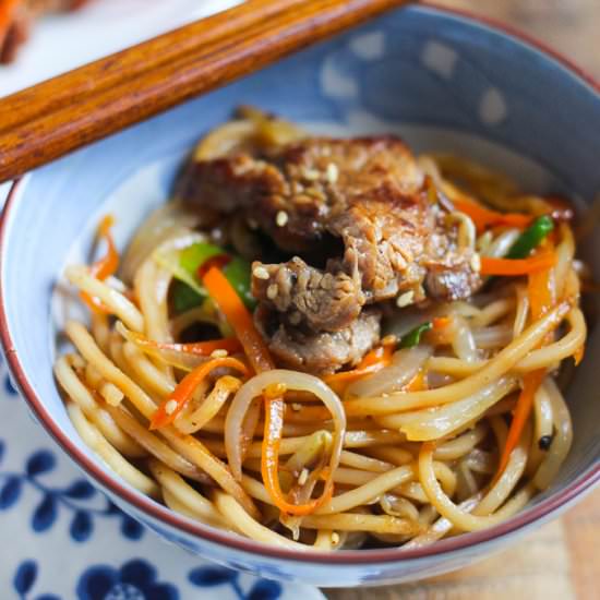 Better than Takeout Beef lo Mein - Recipe photo by Spice the Plate