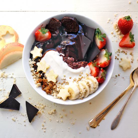Melted Chocolate Hot Oats Breakfast - Recipe photo by greensmoothiegourmet