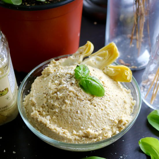 Artichoke Balsamic & Basil Hummus - Recipe photo by foodgalleygab