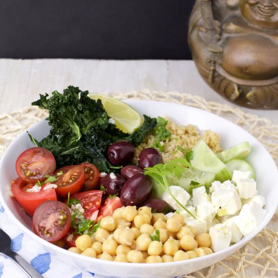 Greek Buddha Bowl - Recipe photo by The FoodOlic