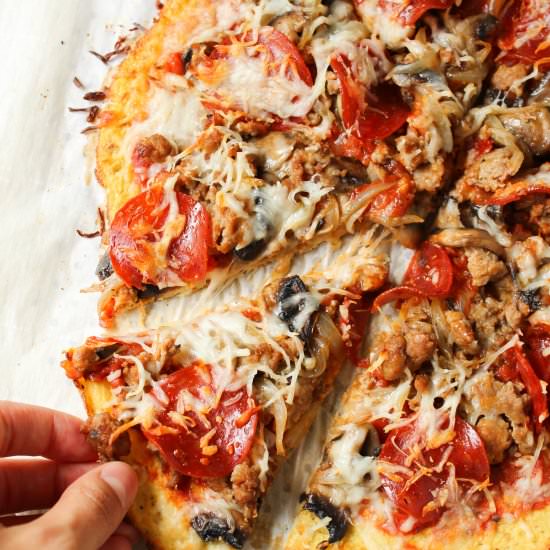 The Best Cauliflower Crust Pizza - Recipe photo by whatstheovenonfor
