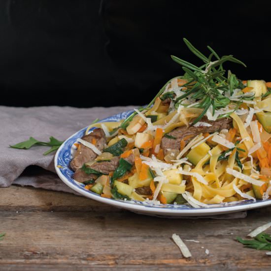Linguine with Steak and Arugula - Recipe photo by myblueberrybasket