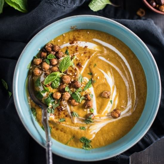 Creamy Roasted Carrot Soup - Recipe photo by The Endless Meal