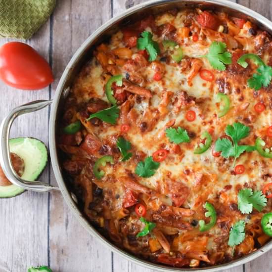 Chili Pasta Bake - Recipe photo by Girl Heart Food