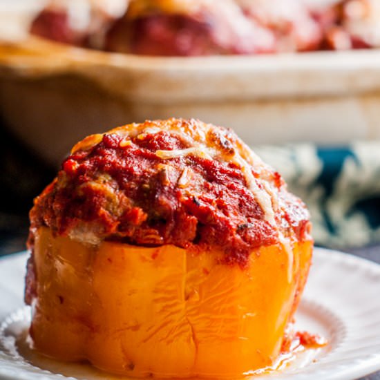 Cheesy Meatball Stuffed Peppers - Recipe photo by MyLifeCookbook