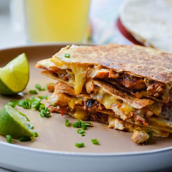 Lime Chicken Quesadillas with Bacon - Recipe photo by meyerfoodblog