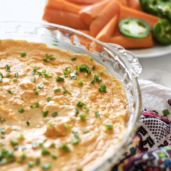 Cheesy Buffalo Chicken Wing Dip - Recipe photo by northsouthblonde