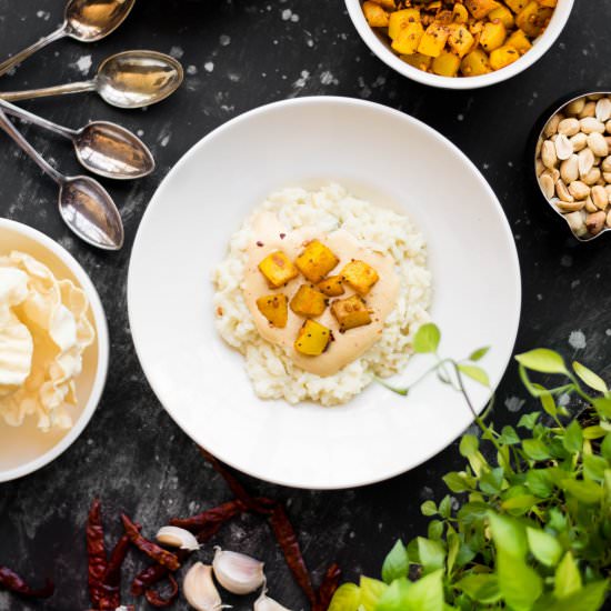 Coconut Conjee w/ Peanut Chutney - Recipe photo by loveisinmytummy