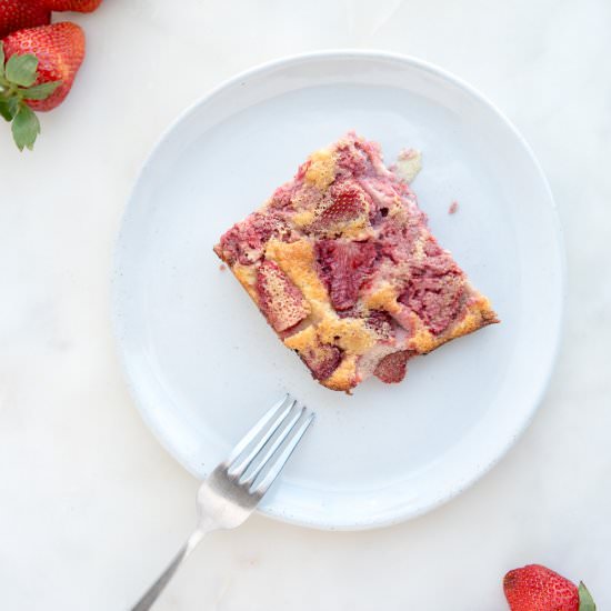 Strawberry Swirl Clafoutis - Recipe photo by thrivingonpaleo